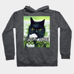 Angry black cat smelling the flowers. Hoodie